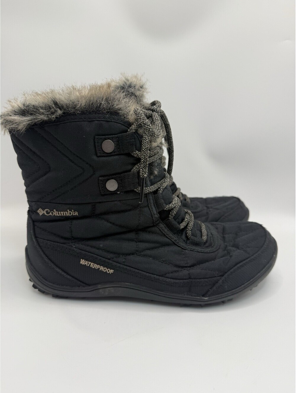 Columbia Minx Mid III Black Pebble Snow Shorty Boots Women's Size 6